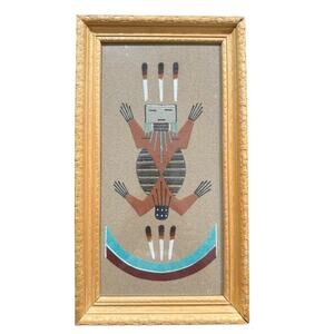 Vintage 1981 Mesa Verde Navajo Sandpainting Water Creature